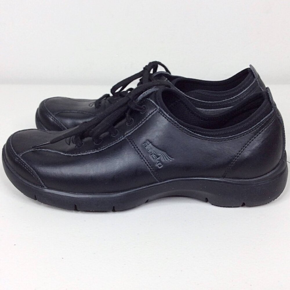 Dansko Women's Elise Walking Shoes Sneakers 41 EU 10.5‎ US Black Leather Lace Up